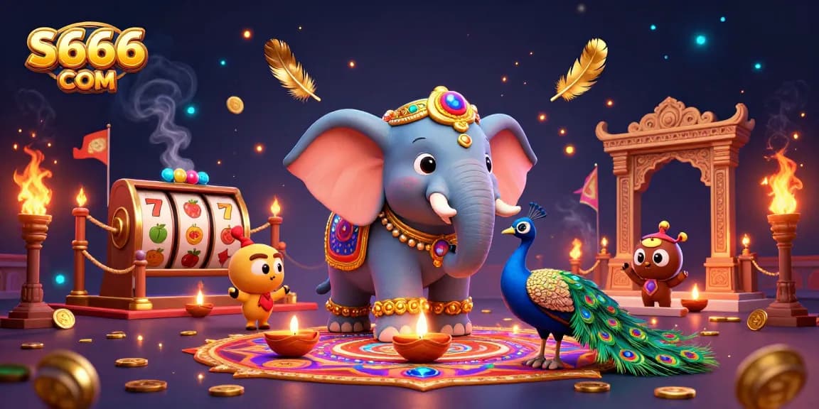 Win big with S666 COM's vibrant casino illustration showcasing dynamic elements and energetic characters.