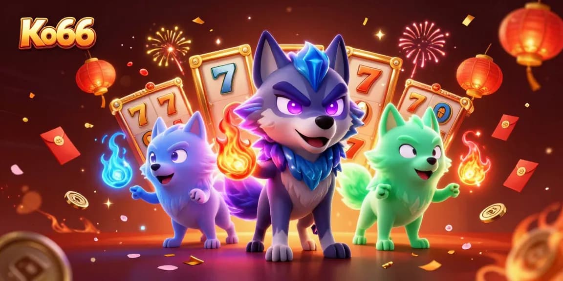 Engage in thrilling jackpot adventures with Ko66's dynamic illustration featuring casino elements.