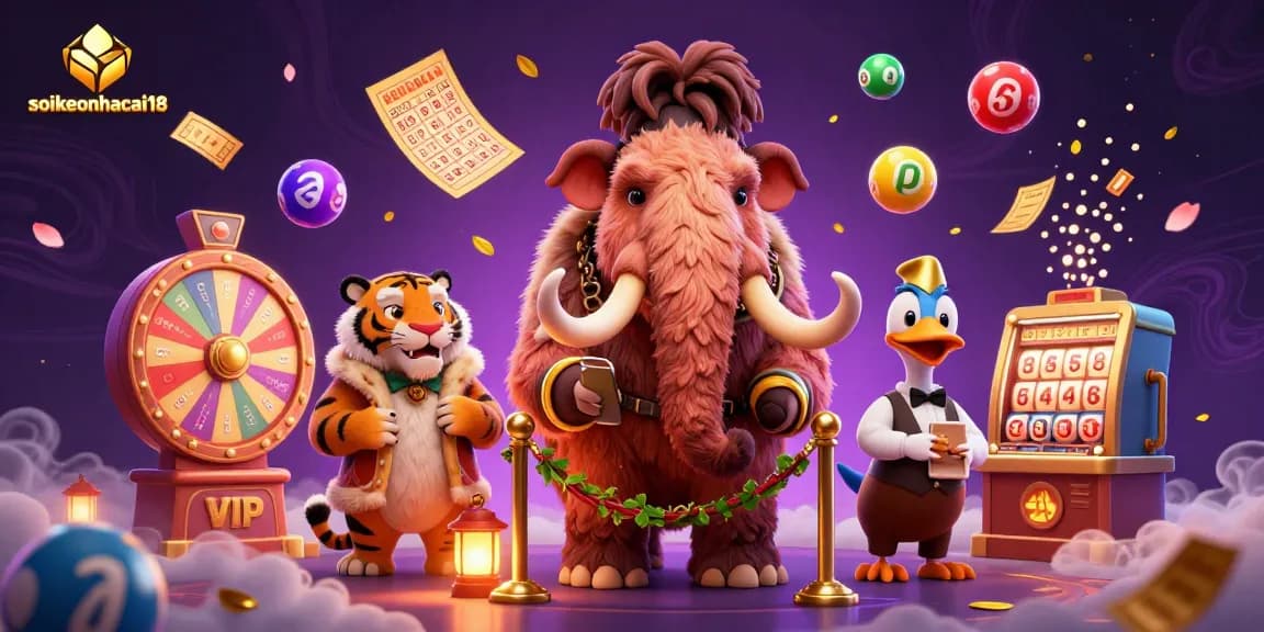 Engage with soikeonhacai18 through a vibrant casino scene featuring dynamic lottery elements and character interactions.