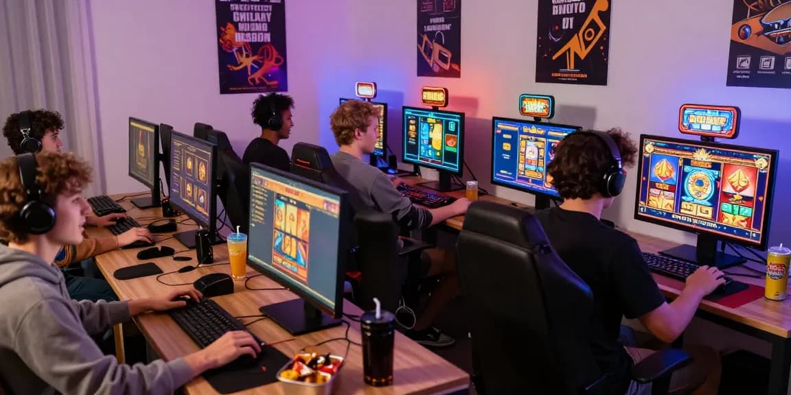 Exciting online gaming atmosphere featuring players engaged with slot gacor games and vibrant digital graphics.
