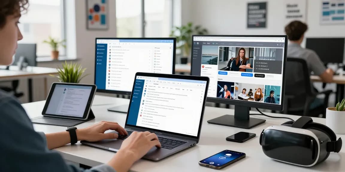 Engaging user experience on Telegram网页版 in a modern workspace setting, showcasing productivity and digital communication.