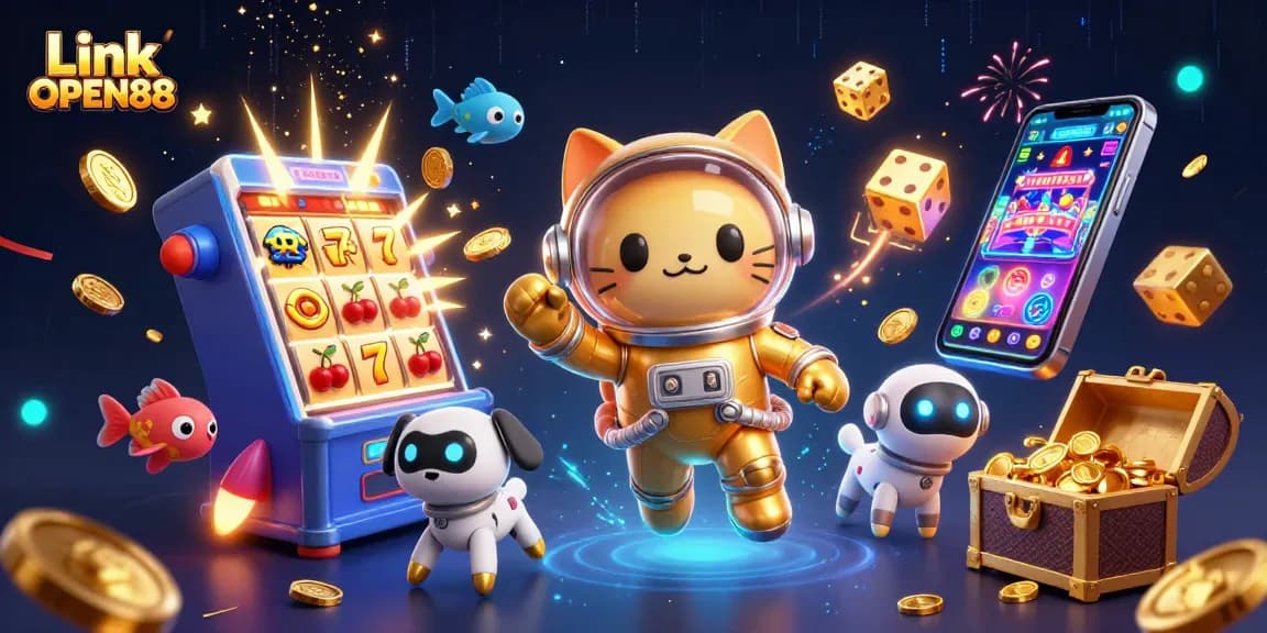 Win big with Link OPEN88 in a colorful 3D casino adventure featuring exciting games and fun characters.