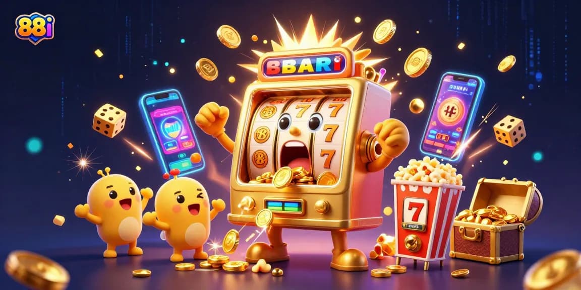 Experience jackpot thrills with 88i's vibrant casino game visual featuring exciting slot machine elements.