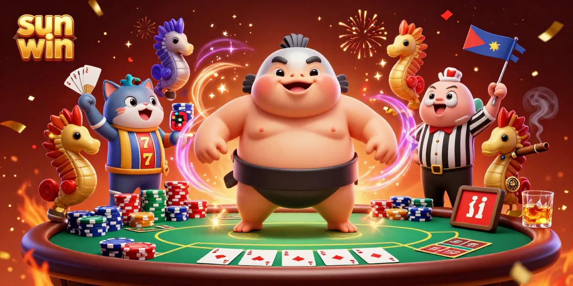 Engage with sun win gaming excitement featuring a colorful underwater casino scene filled with festive characters and rich game elements.