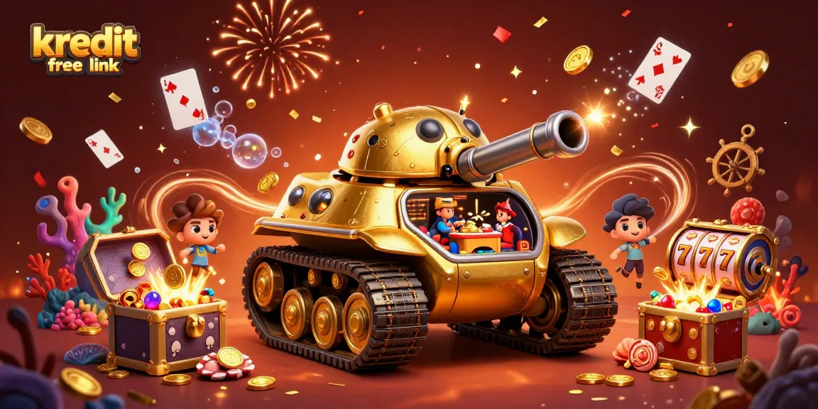 Experience the excitement of kredit free link in a lively casino-themed 3D scene with colorful elements.