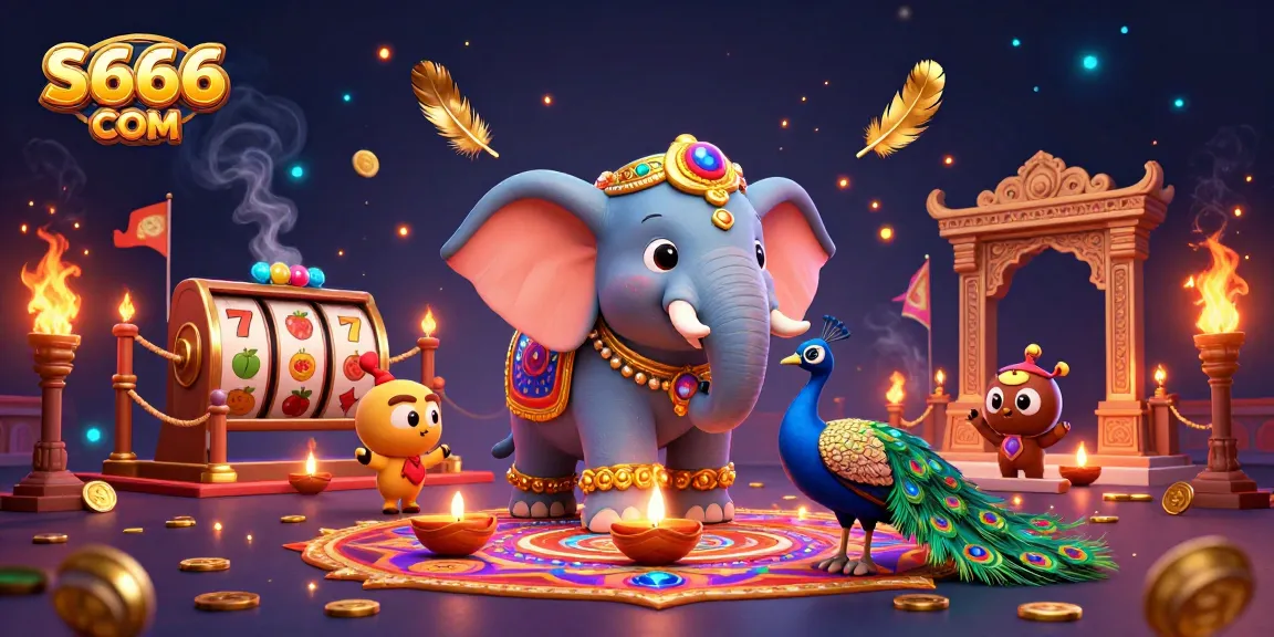Win big with S666 COM's vibrant casino illustration showcasing dynamic elements and energetic characters.