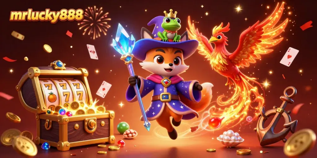 Experience thrilling games at mrlucky888 with a magical wizard, phoenix, and dazzling slots.