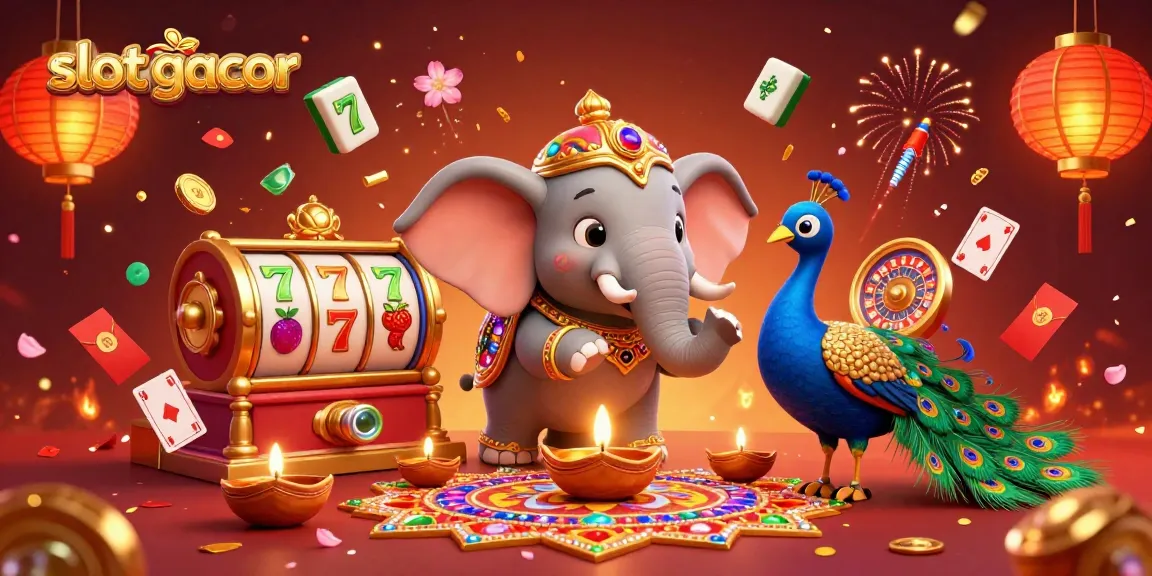 Engage with fun at slot gacor featuring joyous characters amidst dynamic game elements and festive backgrounds.