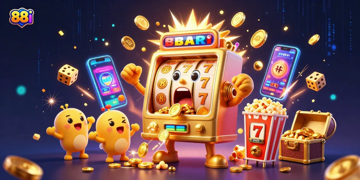 Experience jackpot thrills with 88i's vibrant casino game visual featuring exciting slot machine elements.