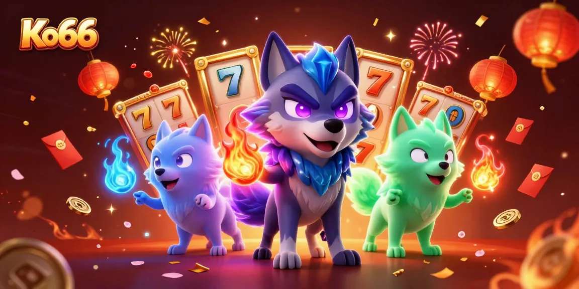 Engage in thrilling jackpot adventures with Ko66's dynamic illustration featuring casino elements.
