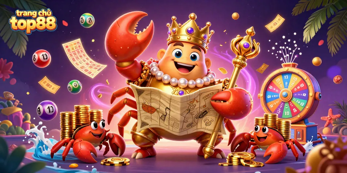 Engage with exciting games on trang chủ top88 featuring a dynamic crab emperor amidst casino elements.